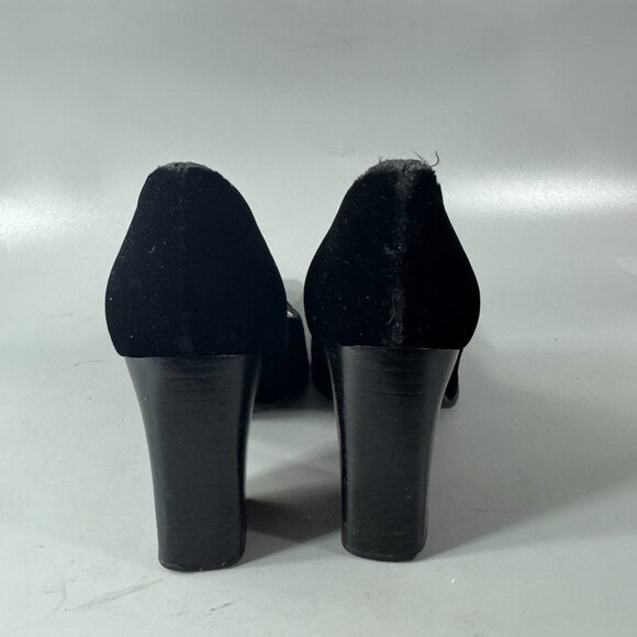 Prada Pointed Toe Black Velvet High Heel Pumps, Size 36.5 - Picture 7 of 16